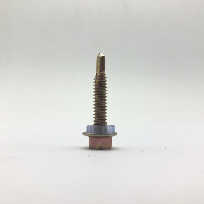 Yellow Zinc Drilling Screw Tapping Screw with Plastic Washer