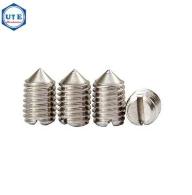 A2 Stainless Steel Slotted Set Screw with Cone Point DIN553