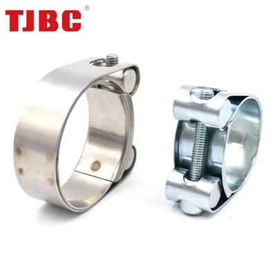 20mm Bandwidth Single Bolt Hose Clamp Heavy Duty Unitary 316ss Stainless Steel Clamp with Double Bands for for Heavy Trucks, 100-105mm