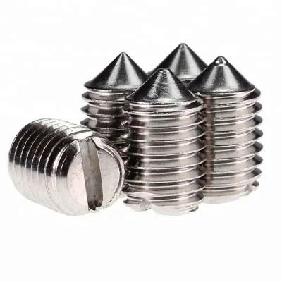 M3 M4 M5 A2-70 SS304 Stainless Steel Slotted Set Screws with Cone Point DIN553