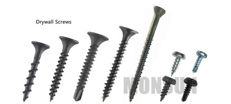 Black/Gyey Phosphate Alloy Steel Philips Head or Square Drive Drywall Screw Gypsum Board Nail Made in China