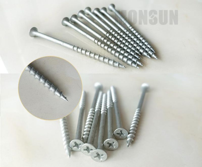 High Quality C1022 Hardened Silver Dacromet Phillips Cross Recess Square Drive Outdoor Drywall Screw/Deck Screws