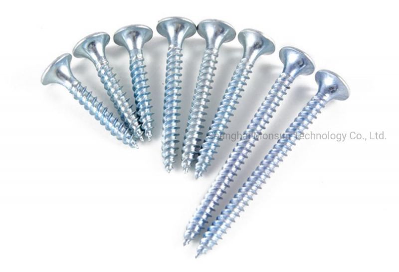 High Quantity Twin Fast Fine Thread Clear Zinc Plating Phiilips Drive Self Tapping Drywall Screw Made in China