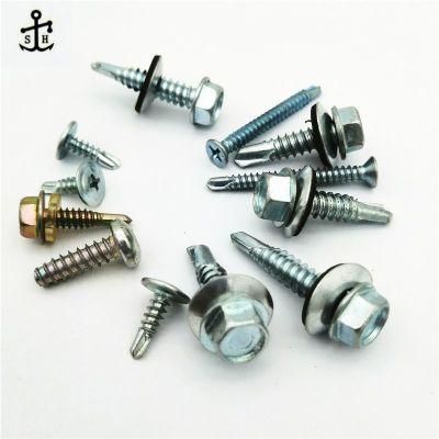 Galvanized Hex Self Drilling Screws Roofing Plating Color Hexagon Self Drilling Screw for Wood