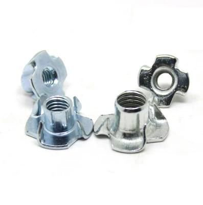 Carbon Steel Zinc T Nuts with Four Prongs DIN1624