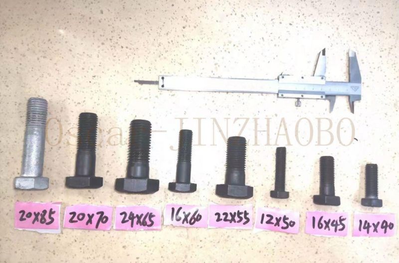 Black Grade8.8 M22 En 14399 Hr Heavy Hexagon Head Bolt/Heavy Hex Bolt Carbon Steel 10b33/40cr