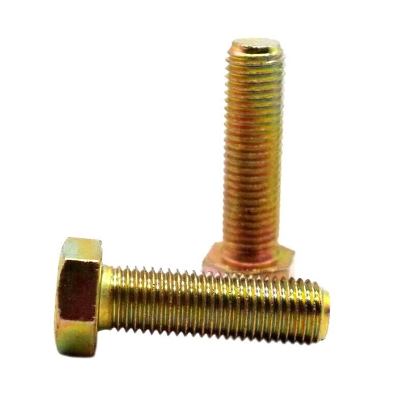 Yellow Black Carbon Steel Brass Heavy Hex Bolt DIN933 DIN931