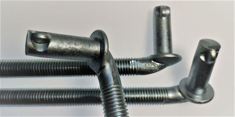 Pinched J Bolts 3/4"X12"X2", Gate Hinge, Zinc Plated