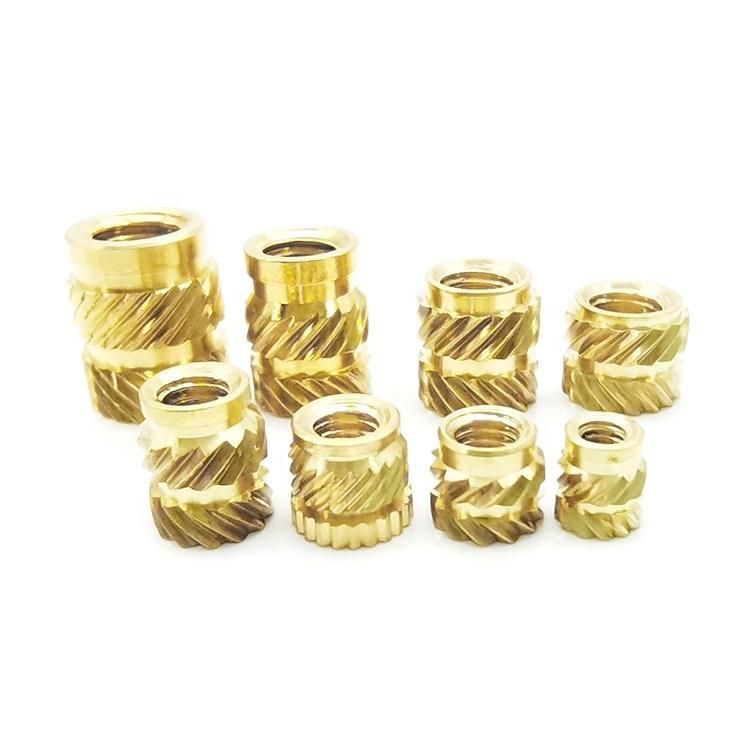 Custom Precision CNC Machining Service Turning M12 Brass Knurling Thread Insert Nuts in Competitive Price