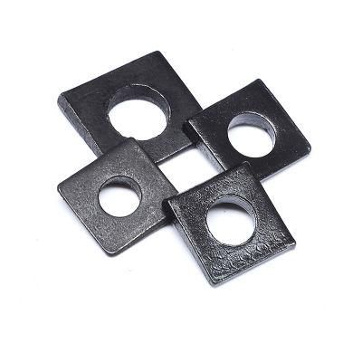 Carbon Steel 65mn GB852 Square Taper Washers with Round Hole for Slot Section Black