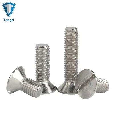 Customized M3 M10 M20s Tainless Steel 304 A2slotted Countersunk Csk Machine Screw GB68