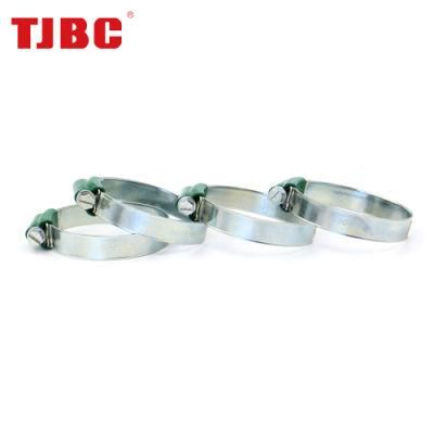 W1 Galvanized Iron British Type Worm Drive Hose Clamp with Color Tube Housing for Automobile Engine, 38-50mm