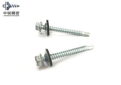 Roofing Screw St Type Bsd for Wood with EPDM Washer Size 4.8X35mm Zinc Plated DIN7504K Self Drilling Screw