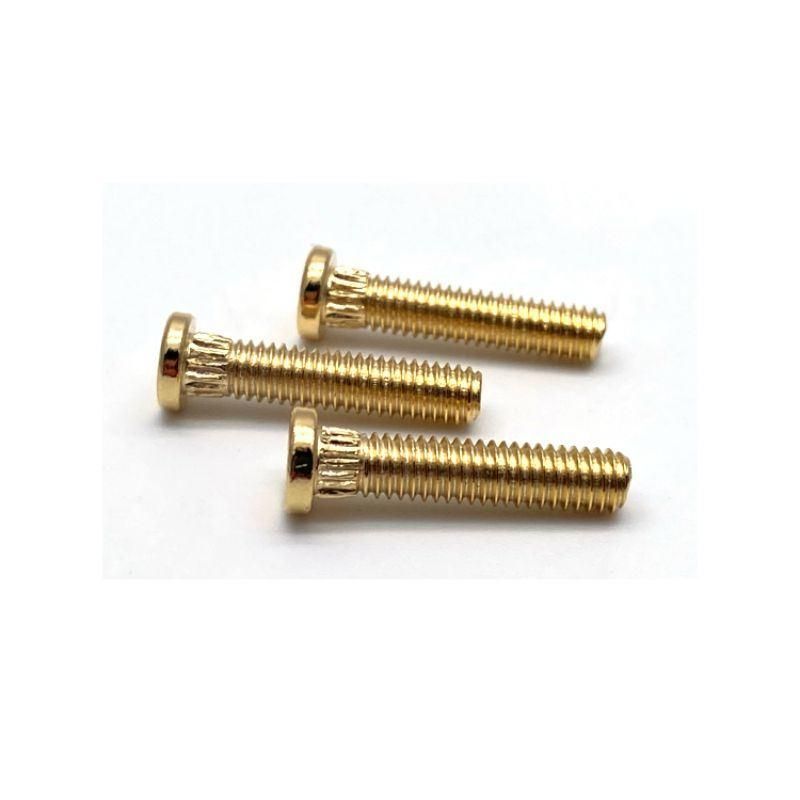 Brass Flat Ultra Low Profile Head Knurled Shoulder Machine Screws