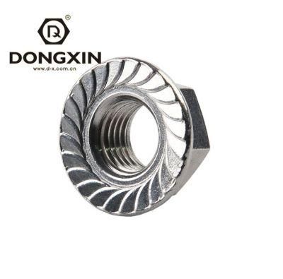 DIN6923 Stainless Steel 304 316 Serrated Flange Hex Lock Nut Fasteners