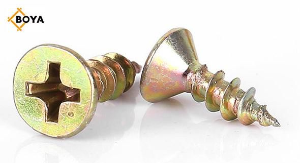 Yellow Zinc Pozi Drive Double Countersunk Head Wood Chipboard Screw/Tornillos
