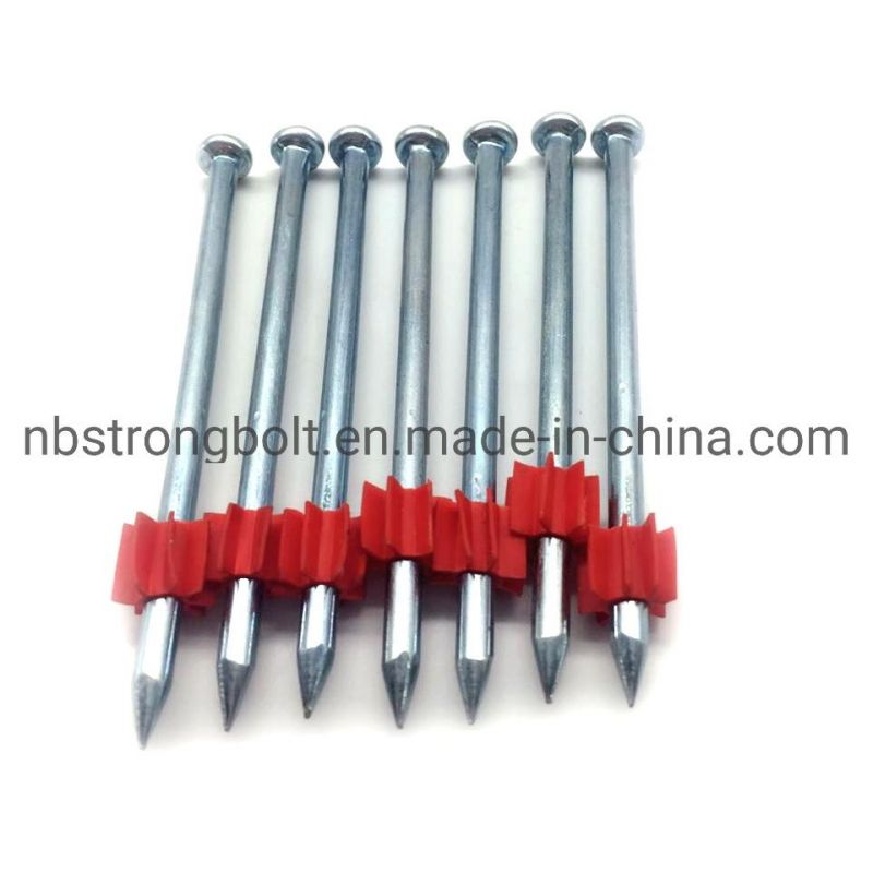 High-Strength Shooting Nail, White Zinc Plated with Red Washer 3.7X3"