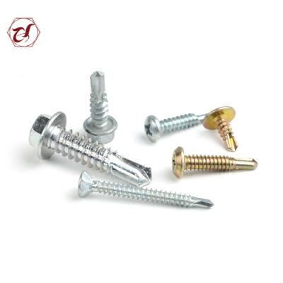 Blue and White Zinc Plated Hexagon Washer Head Self Drilling Screw St3.5