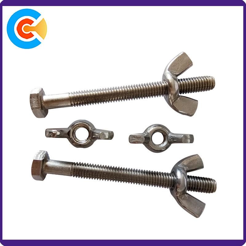 Stainless Steel M6 Wing Nut Butterfly Nut Hexagon Head Screws