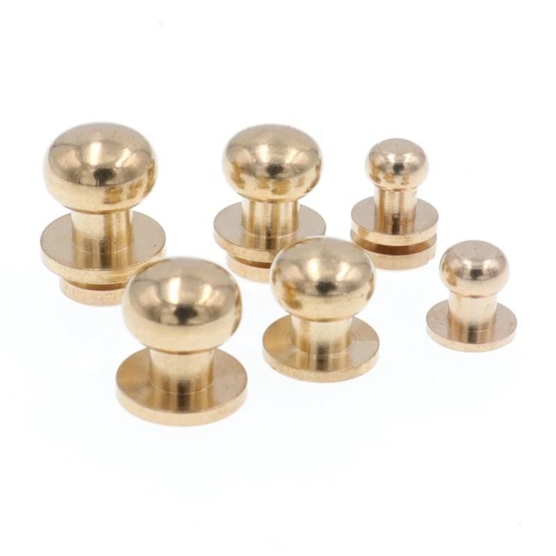 High Quality Brass Screw Back Button Head Studs Rivets for Leather Craft