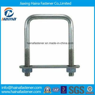 E. Galvanized / HDG Square U Bolt with Plate and Nut