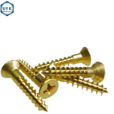 Brass Countersunk Head Phillips Drives Wood Self Tapping Screw DIN7997 for M5X10
