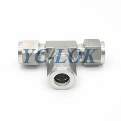 Yc-Lok Ss Tee Compression Hydraulic Tube Fittings with Cutting Rings