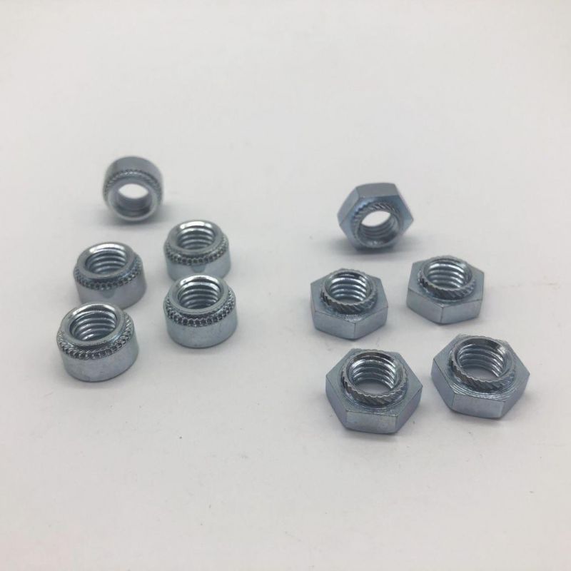 Hex Press Nut Trivalent Zinc Plating Straigjt Knurling M8-2