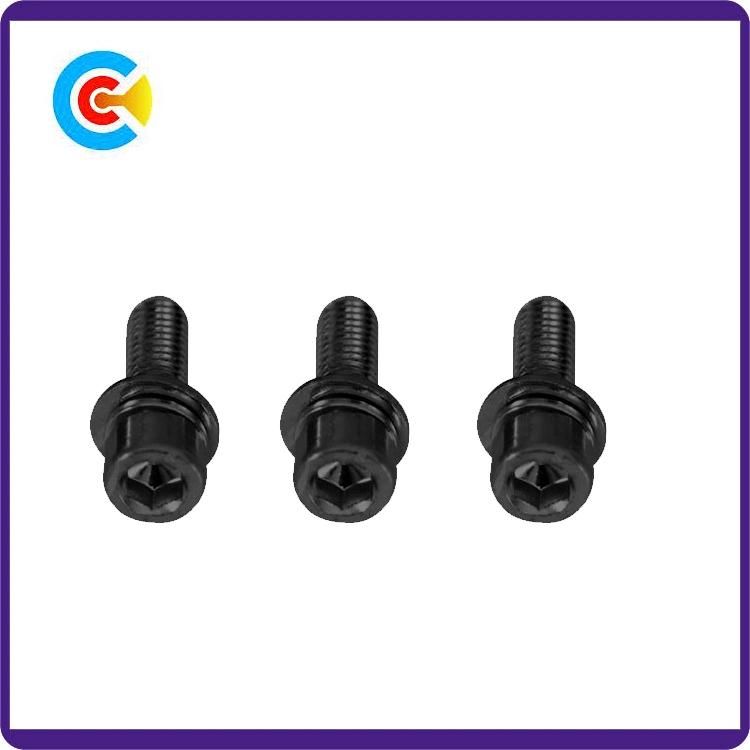 DIN/ANSI/BS/JIS Carbon-Steel/Stainless-Steel Galvanized Hexagon Socket Black Zinc Screw for Machinery/Industry