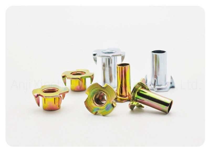 Wholesale Fasteners Galvanized Four-Claw Nut Furniture Insert Nut