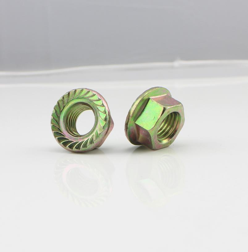 ISO 4161 DIN 6923 Carbon Steel Color Zine Hexagon Flange Nuts Hex Flange Nuts