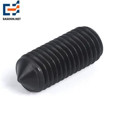 Black Oxidation Steel Grub Screw with Hexagon Socket DIN913 Hexagon Socket Set Screw with Flat Point, Grub Screw, Black Oxide. 12.9