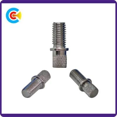 Carbon Steel/4.8/8.8/10.9 M2.5/Galvanized/Customized Double Rod Fastener Knurled Bamboo Screw