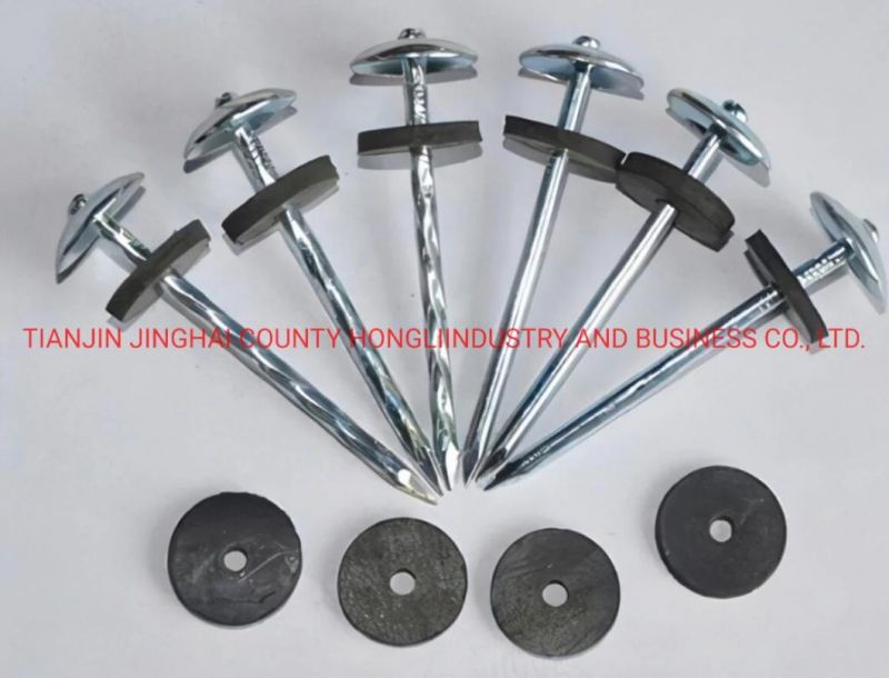3" X 9ga 25kg Box Galvanised Roofing Nails Umbrella Head with Rubber Washer