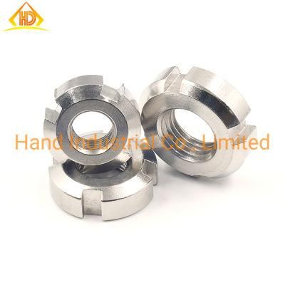 Hand Supply M6 M8 M10 Good Quality Ss 304 316 Stainless Steel Slotted Round Nuts