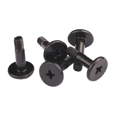 Custom Manufacturers Black Zinc Wafer Head Cross Recessed Shoulder Screw