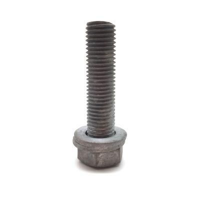 Carbon Steel Grade 6.8 8.8 M12 M16 HDG Electrical Hex Bolt with Washers and Full Thread for Power