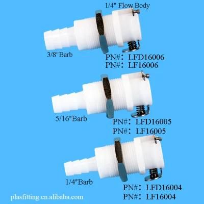 Lfd160 Beauty Apparatus Hose Barb Panel Mount Bulkhead Valved Threaded Female Quick Disconnect Coupling for CPC Plastic Connector