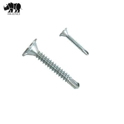 Factory Price Carbon Steel Phill Flat Head Self Drilling Screws with 4 Nibs Under Head