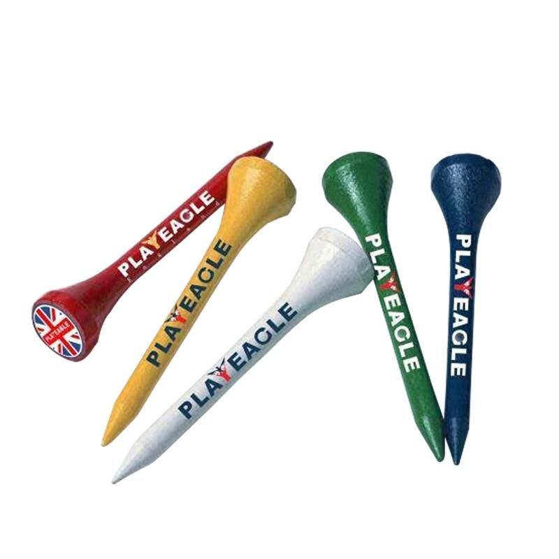 Custom Logo Printed Wooden Golf Tee, 70/80 mm Wood Golf Pegs OEM Logo Golf Nail