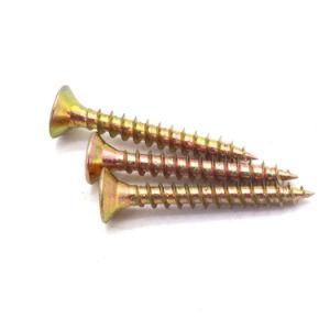 Golden Color Zinc Phil Driver Countersunk Head DIN7505 Furniture Chipboard Screw