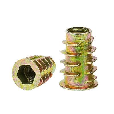 Factory Wholesale Price Brass Stainless Steel Nylon Zinc Alloy Threaded Furniture Insert Nuts for Wood with High Quality