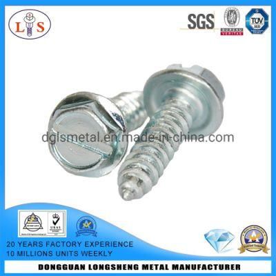 Hot Selling Hexagon Head Slotted Drives Blue Zinc Screws