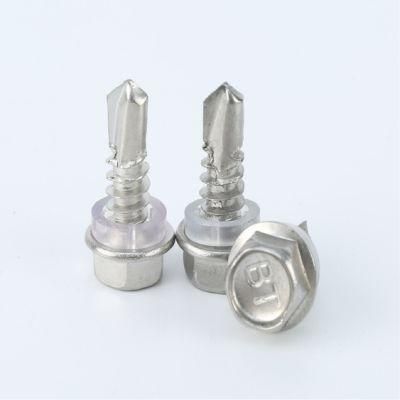 SUS 304 Hex Head Self Drilling Screw with PVC Washer