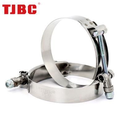 19mm Bandwidth Zinc Palted Steel T Bolt and Nut Adjustable Heavy Duty Hose Clamp for Automotive, 108-116mm