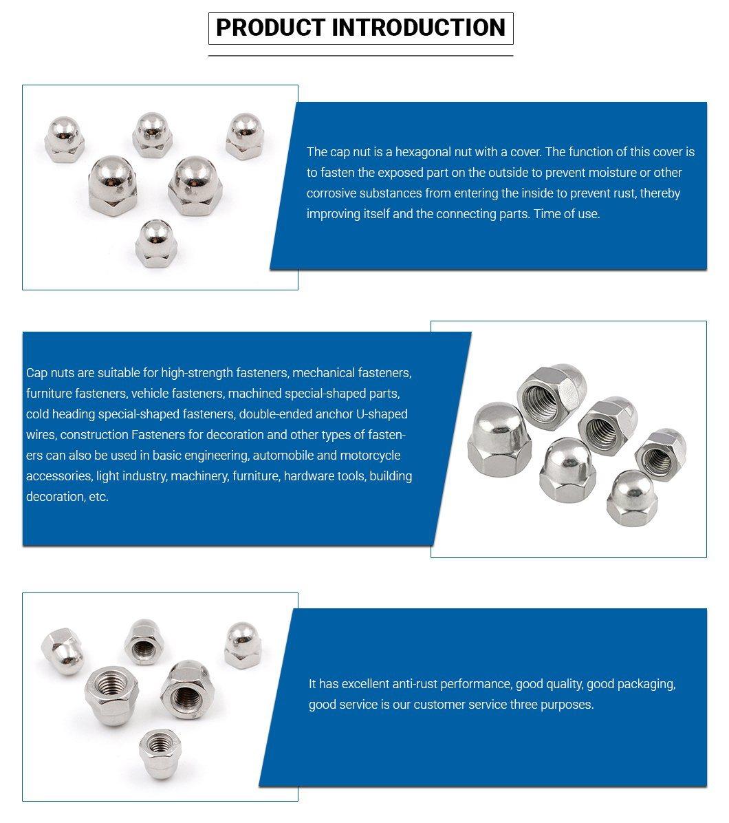 Round Head Stainless Steel DIN 1587 304 Hex Dome Cap Nut