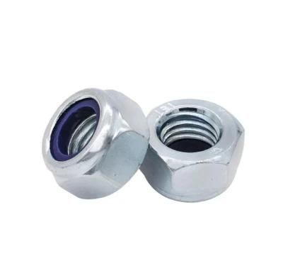 China Supplier Prevailing Torque Carbon Steel Anti Theft Nylon Locking Nut DIN982