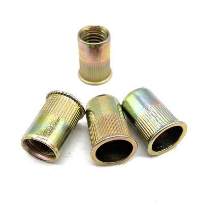 Aluminium Cylindrical Waterproof Blind Knurled Flat Head Carbon Steel Rivet Nuts