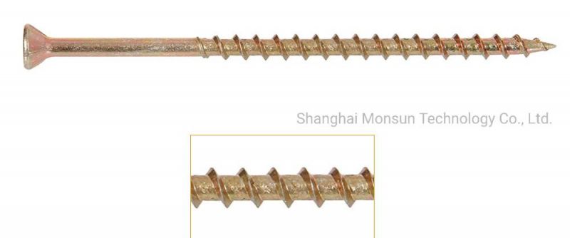 Yellow Zinc Plating Square Drive Multipurpose Chipboard Screw