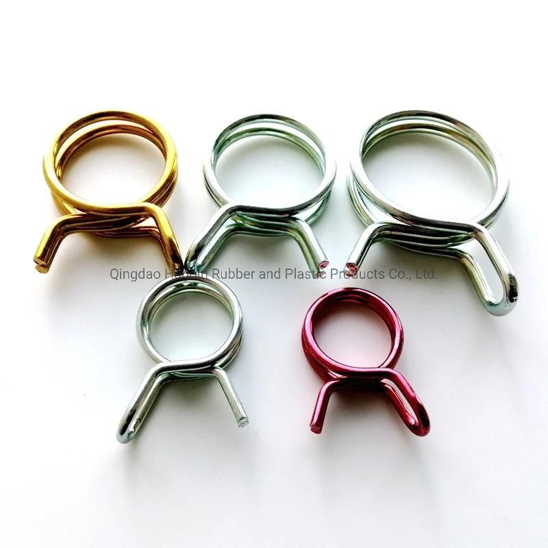 Stock ID 15mm Red Zinc Plated Double Wire Spring Type Tubing Clip Pipe Hose Clamp